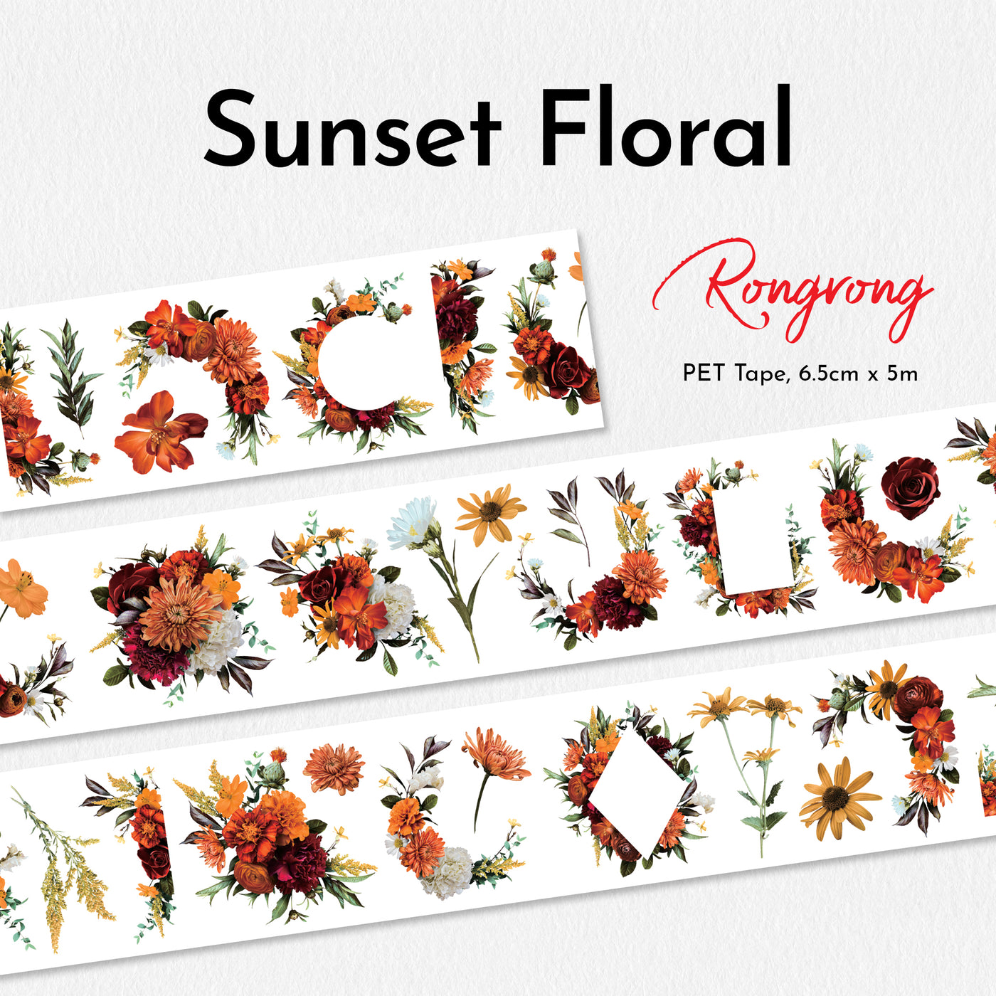 Shop Rongrong Sunset Floral PET Tape Flat Lay