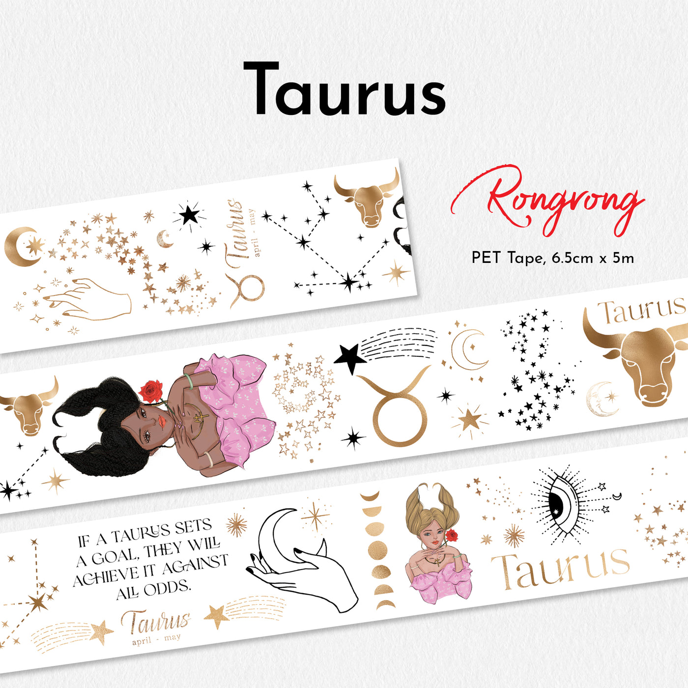 Shop Rongrong Zodiac Collection Taurus PET Tape Flat Lay