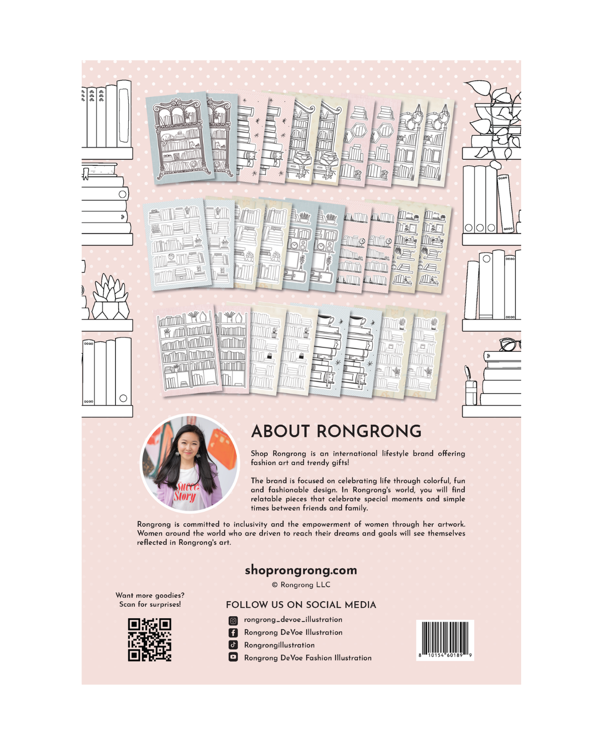 cozy reading themed stickers with shelves and novels