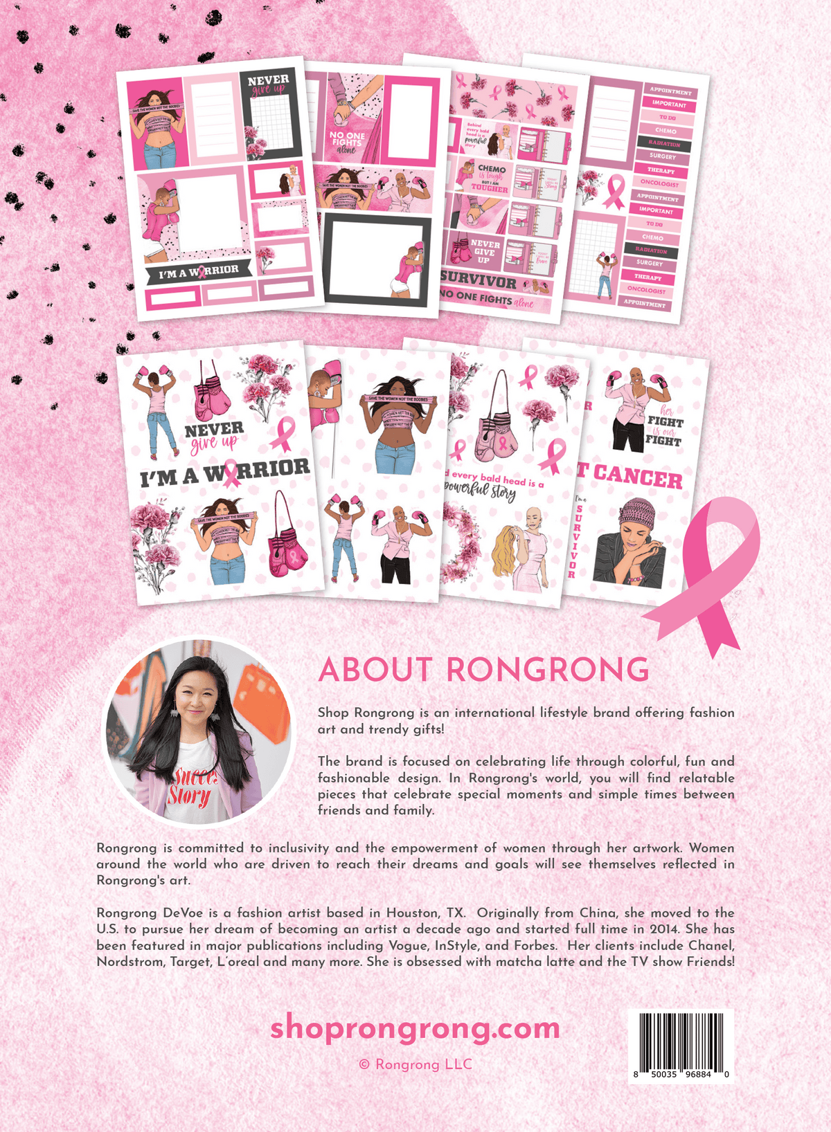 RR Breast Cancer Sticker Pack back cover
