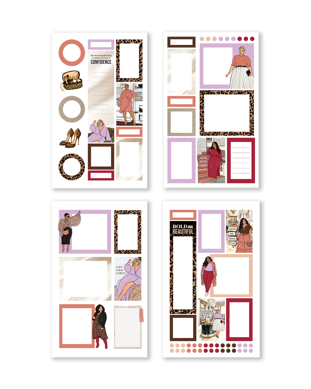 Bold and Beautiful Digital Sticker Book with curvy girl fashion stickers