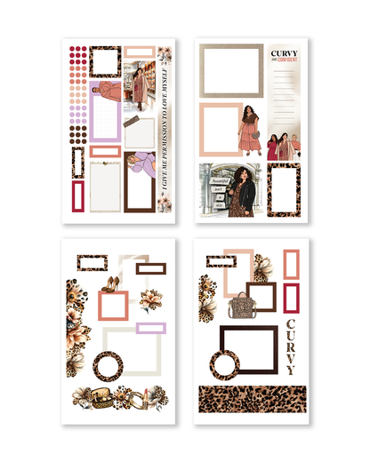 Empowering curvy girl stickers for planners and journals