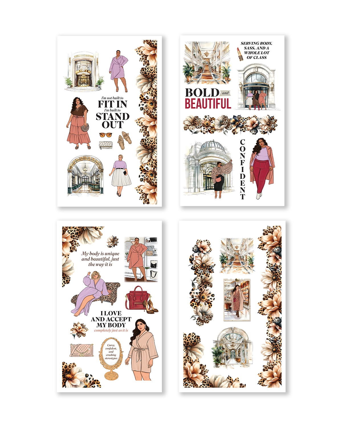 stickers celebrating body positivity and confidence