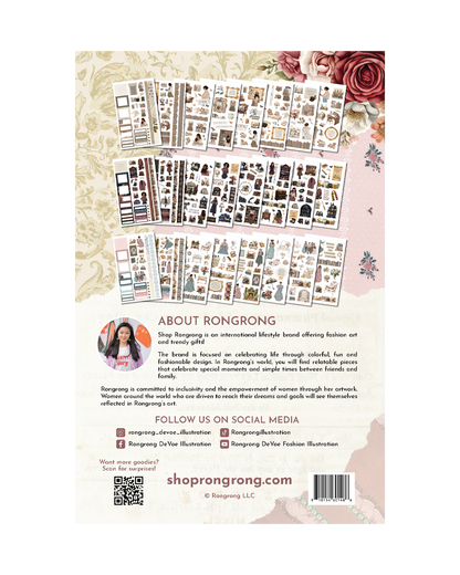 Bookworm Hobonichi Sticker Book used in weekly planner spread