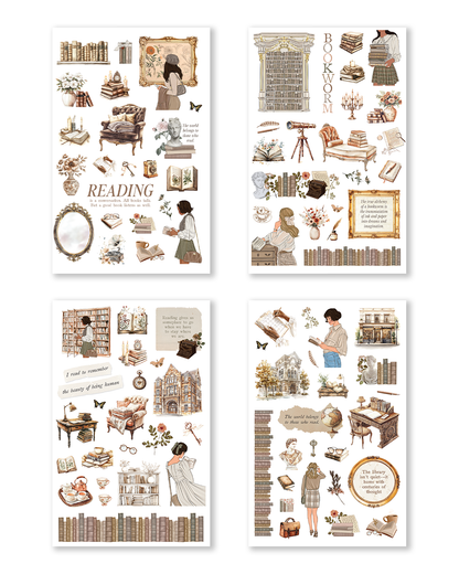 Planner stickers for book lovers with Hobonichi Cousin layout