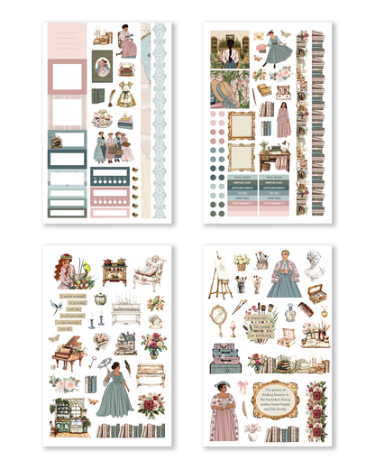 Functional and decorative reading stickers for planners