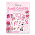 Sticker pack cover featuring a pink ribbon design alongside empowering phrases and floral accents in soft pink tones.