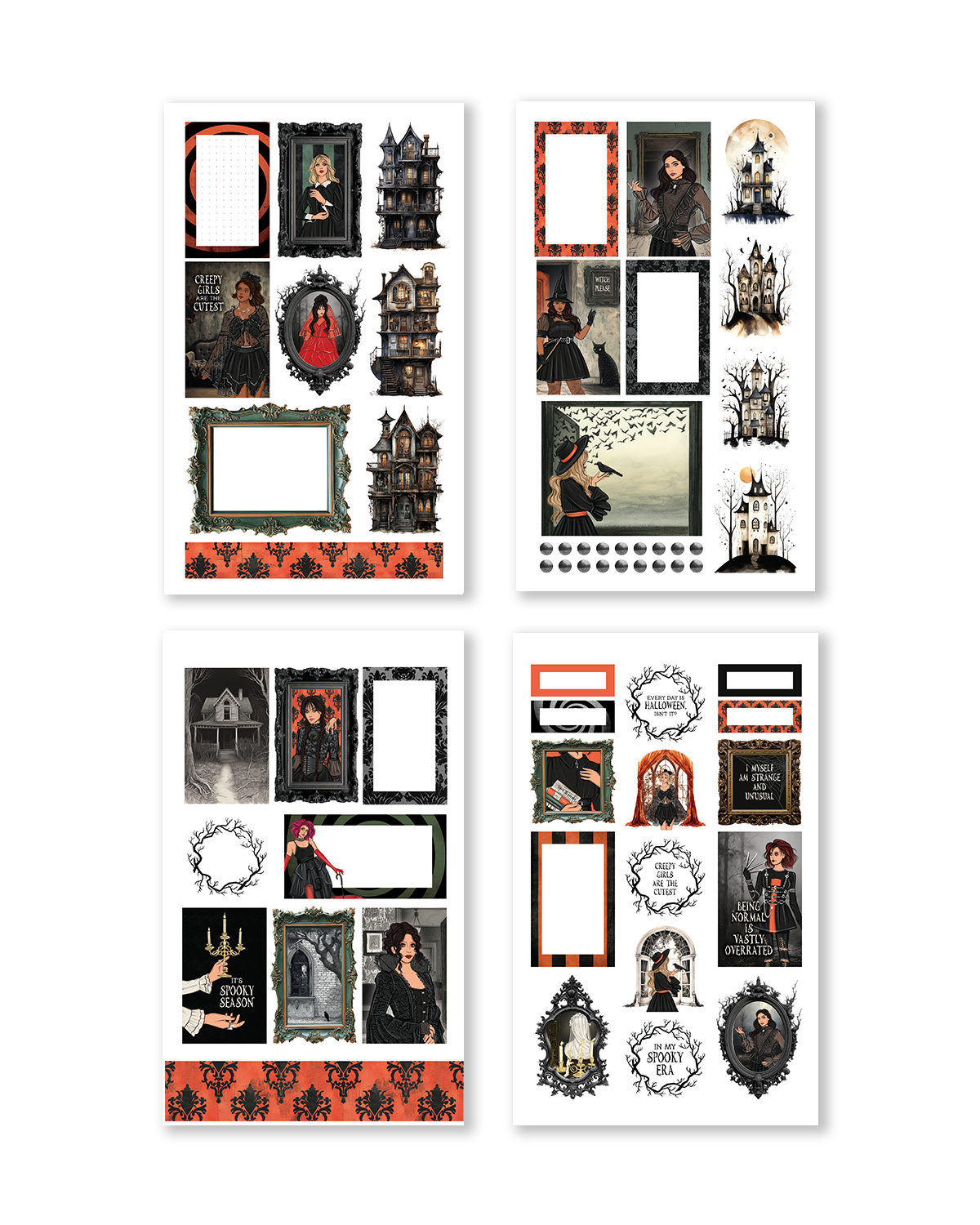 Shop Rongrong Creepy Hollow Sticker Book for plannerShop Rongrong Creepy Hollow Digital Sticker Book