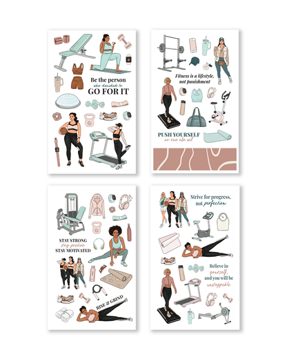 Motivational quotes and trackers in Beautifully Balanced Sticker Book