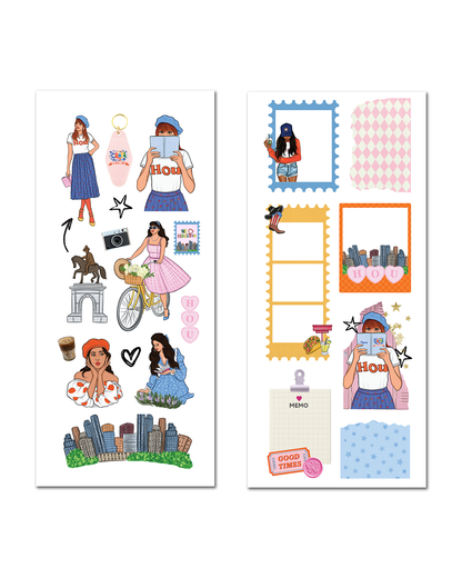 Houston Little Craft junk journal ephemera sticker sheet set