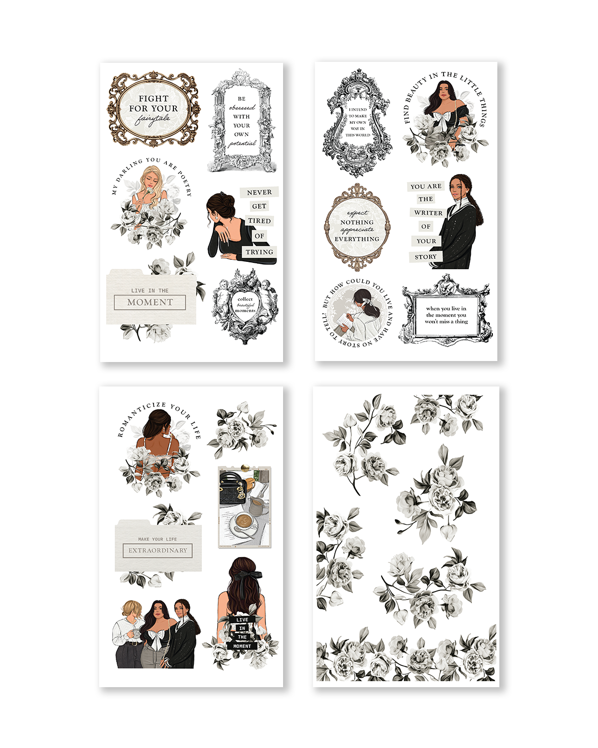 Stickers adorned with stunning visuals, perfect for elevating planners and scrapbooking projects.