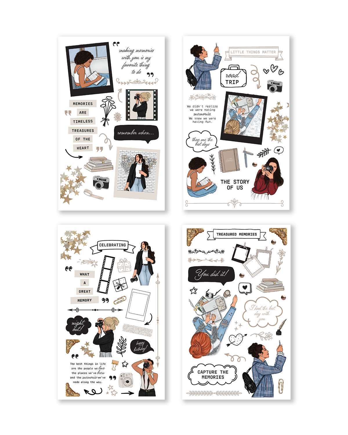 Daily life journal stickers