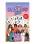 Sticker book cover featuring vibrant, hand-drawn illustrations of diverse girls in colorful outfits and rainbow accents.