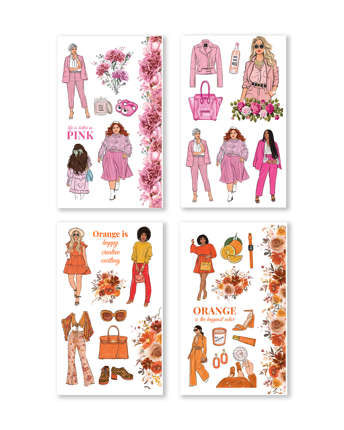 Shop Rongrong Rainbow Girls Sticker Book for Planner