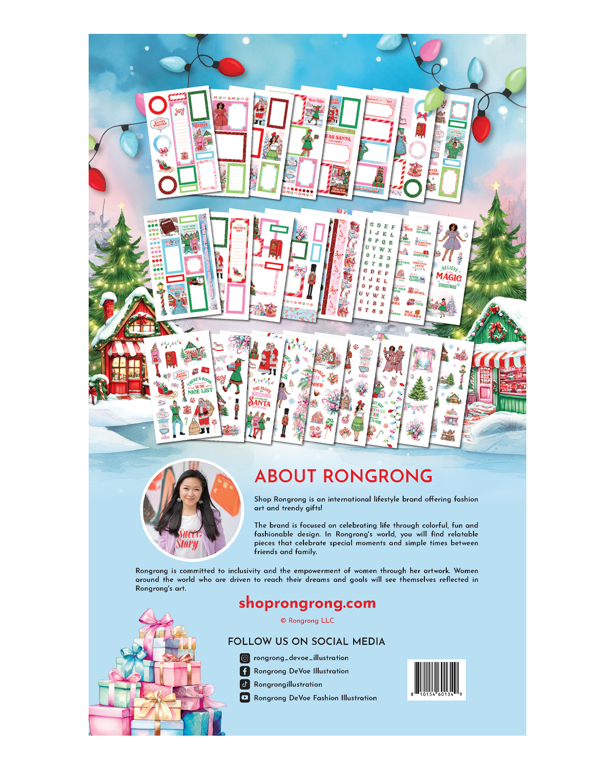 Festive pastel Christmas planner sticker book by Rongrong