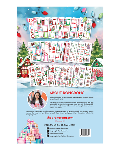 Festive pastel Christmas planner sticker book by Rongrong