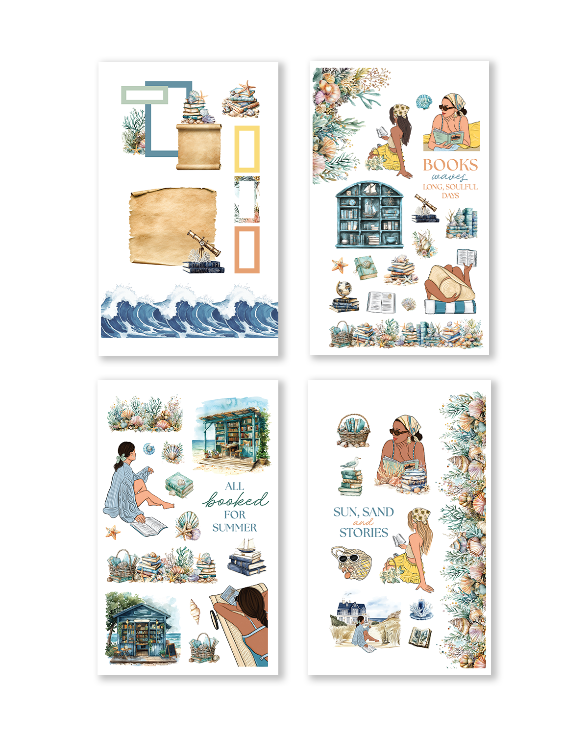 Seasonal bookworm sticker book with cozy reading illustrations