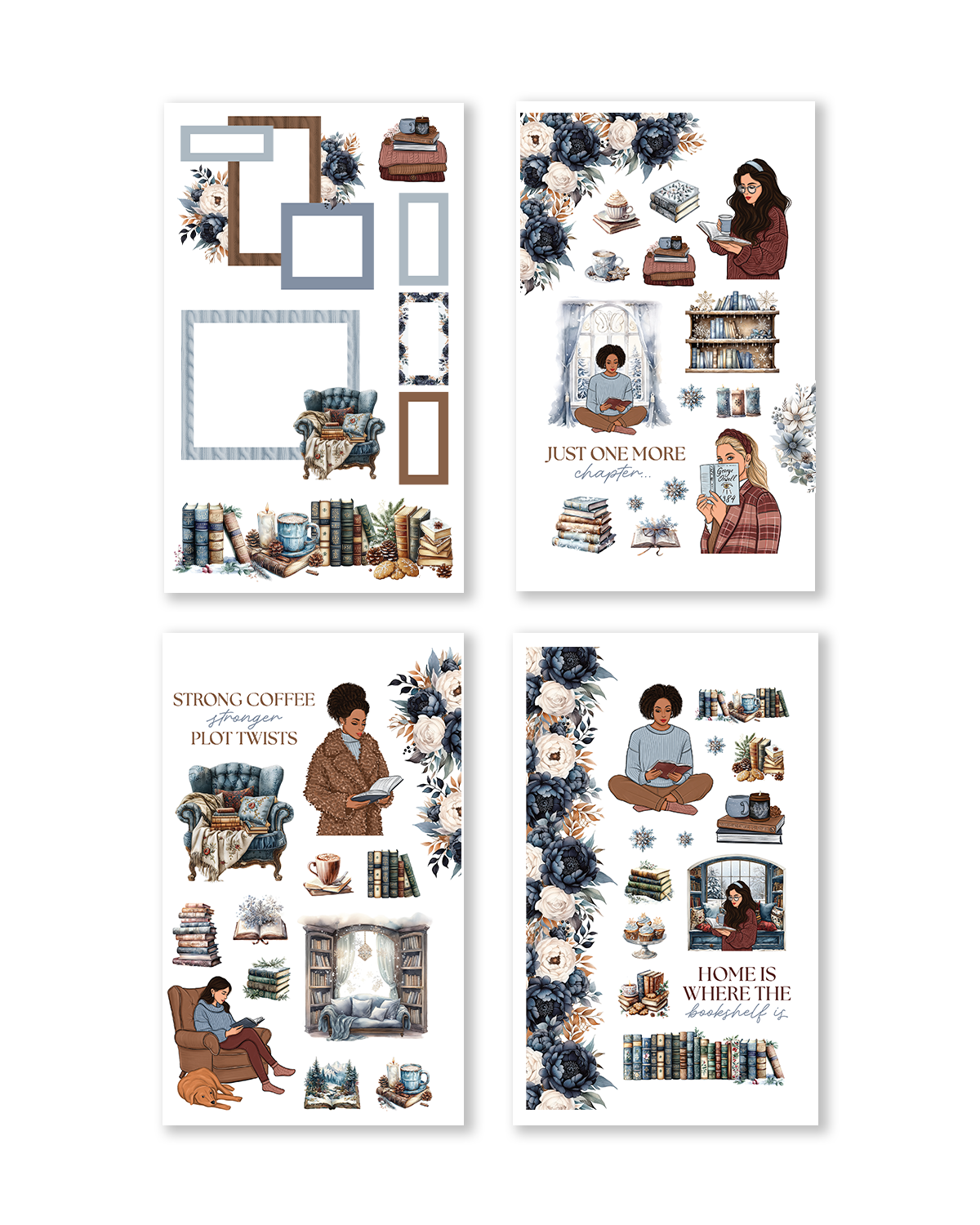 Seasonal reading sticker book perfect for planners and journals