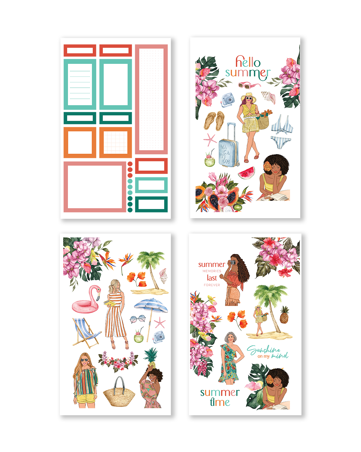 Lovely stickers showcasing cheerful spring elements, such as blooms and pastel colors, ideal for marking special occasions.