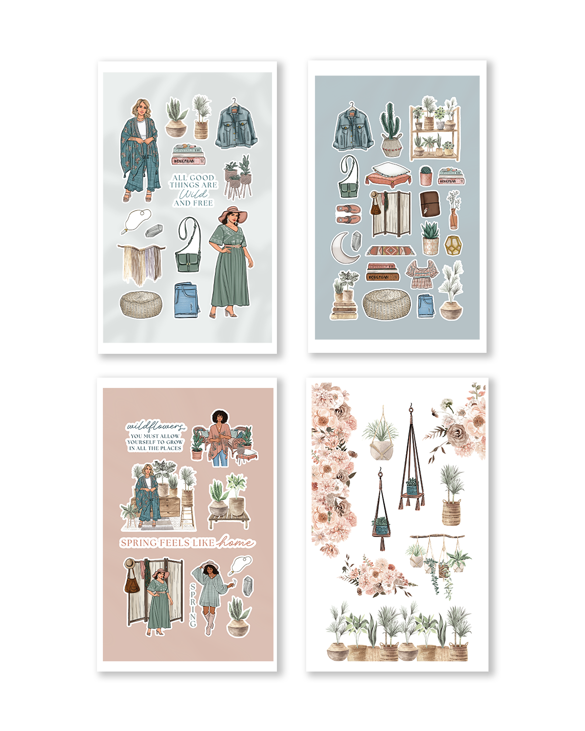 Shop Rongrong Boho Spring Sticker Book