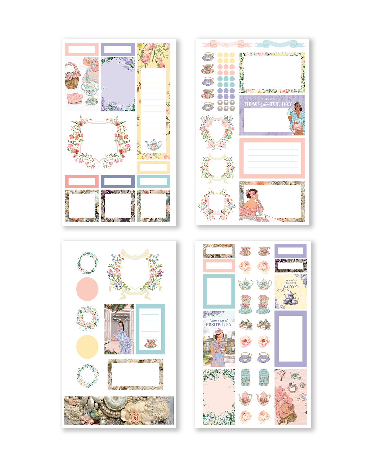 Shop Rongrong Tea Time Sticker Book for Journal