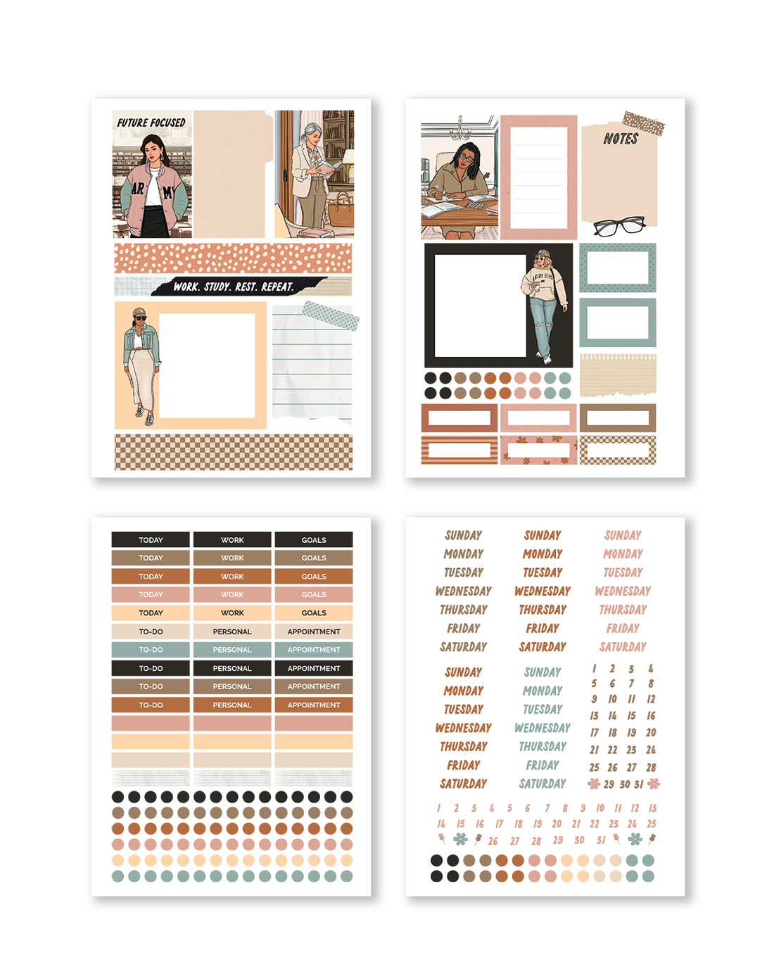 My Comeback Era monthly planning kit cover with modern academia theme