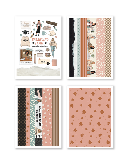 Monthly planning sticker kit for productivity and goal setting
