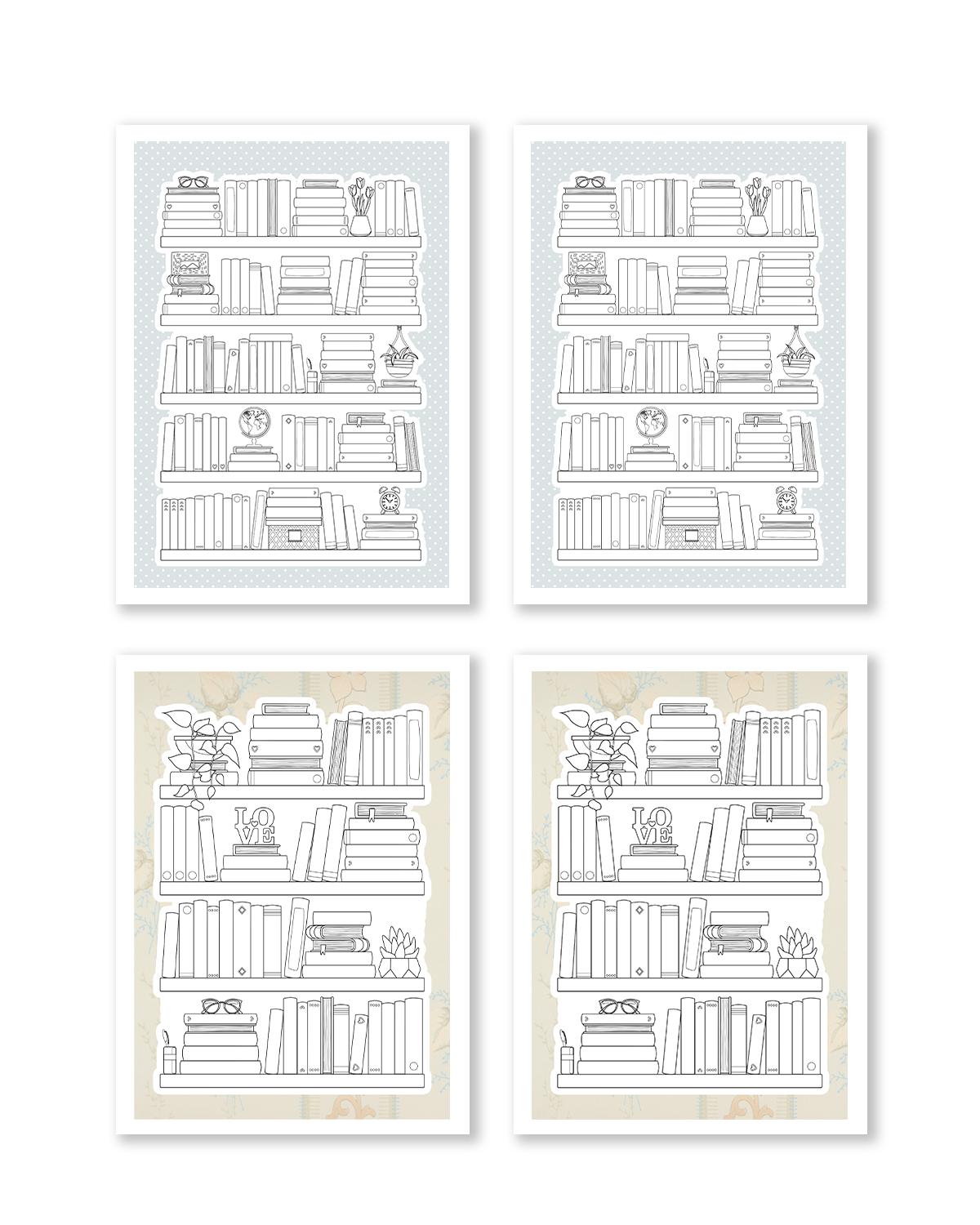 reading tracker stickers and book stack stickers