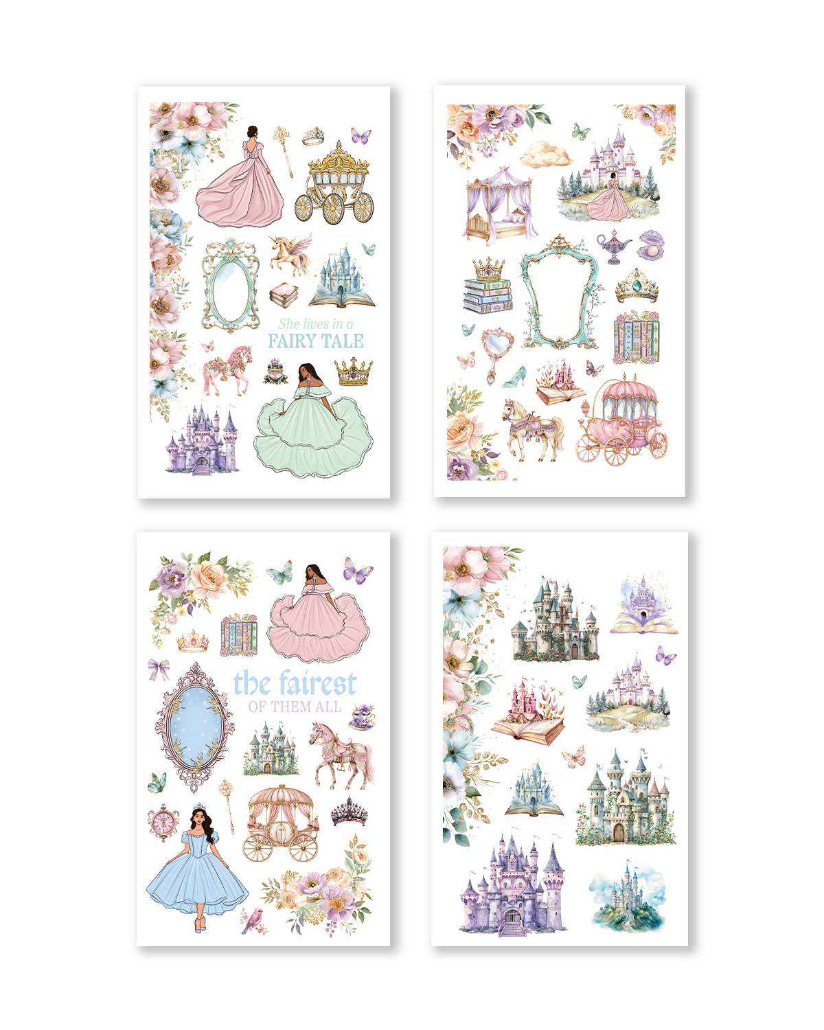 Fairytale themed journaling sticker book pages layout