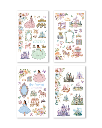 Fairytale themed journaling sticker book pages layout