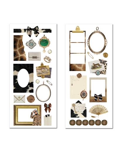Fashion illustration sticker sheets for junk journaling