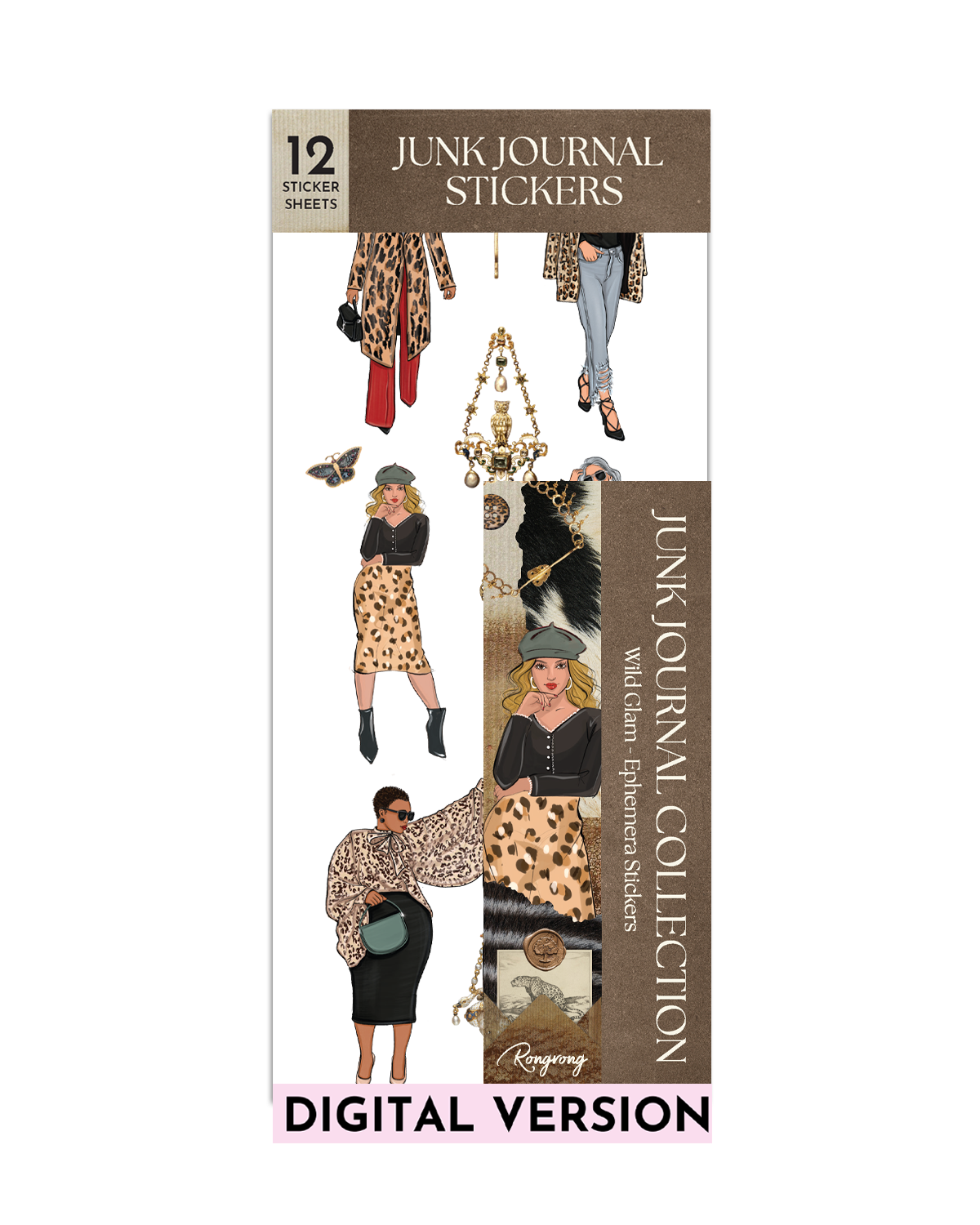 Wild Glam - Ephemera Sticker Sheet Set [DOWNLOAD]