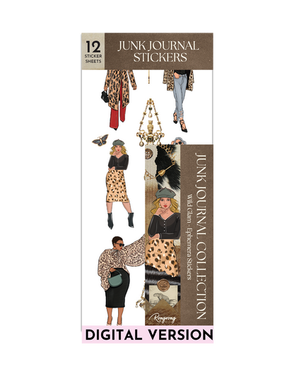 Wild Glam - Ephemera Sticker Sheet Set [DOWNLOAD]