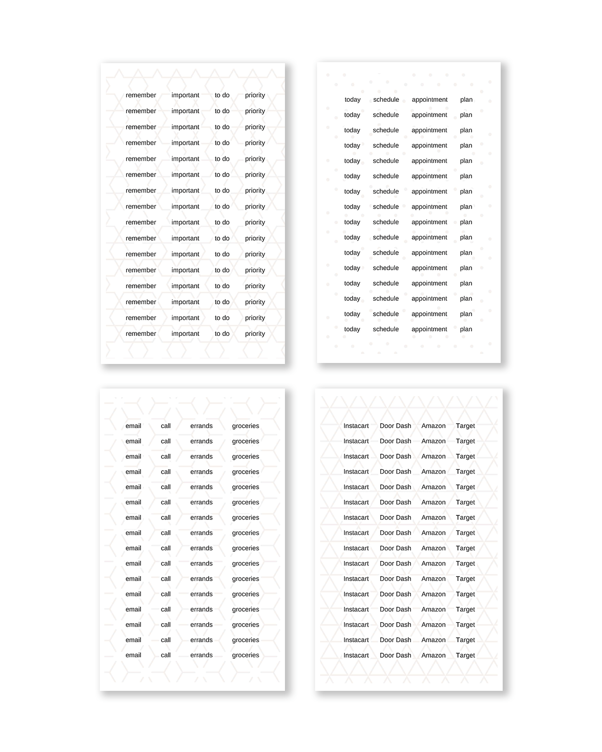 Home planner or journal stickers