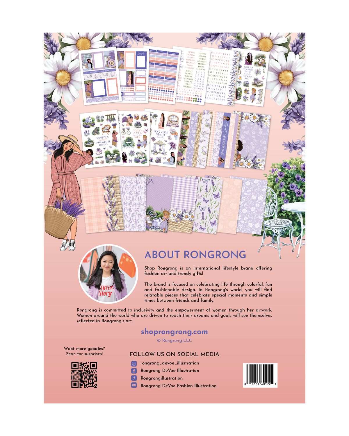 Romantic lavender garden planner sticker bundle