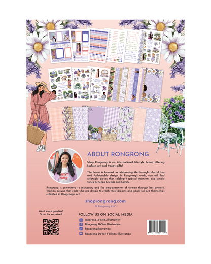 Romantic lavender garden planner sticker bundle