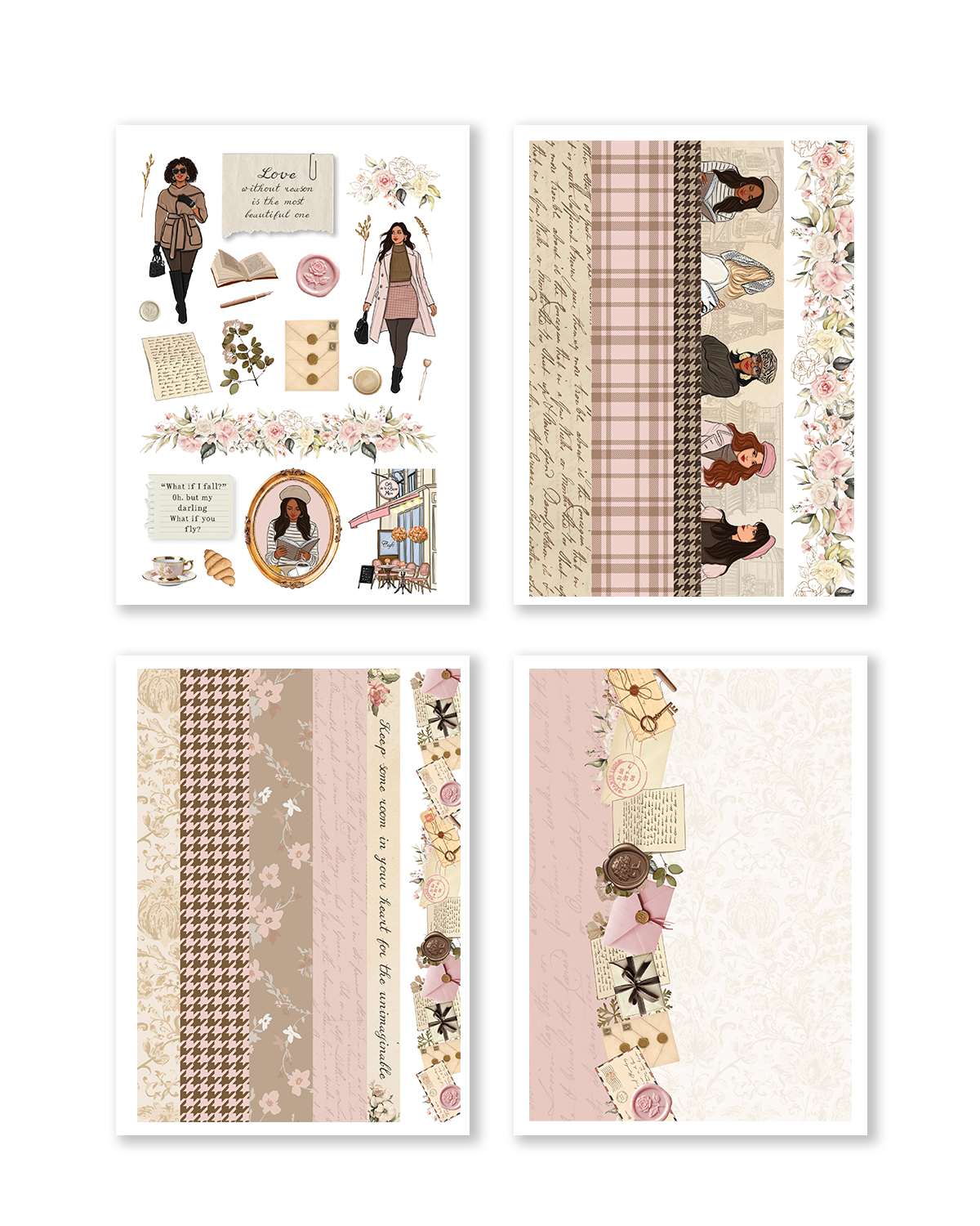 Vintage postal themed monthly planning sticker bundle