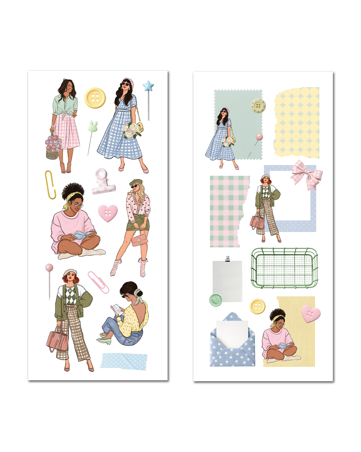 Paper Pastels ephemera sticker sheet set for junk journal