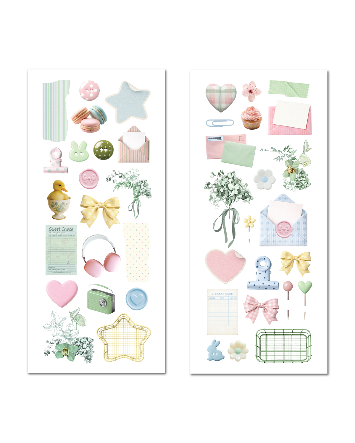 Soft pastel junk journal stickers with feminine fashion illustrations