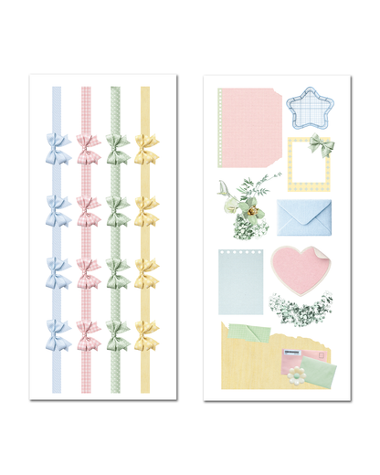 Cozy reading themed scrapbook stickers with pastel colors