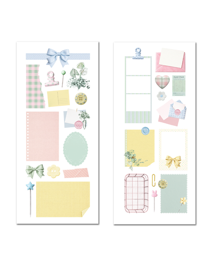 Feminine pastel journal stickers for planners and scrapbooking