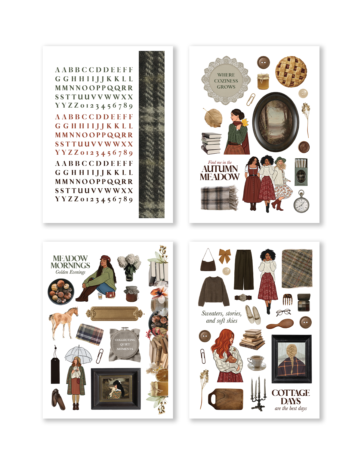 Autumn themed journaling kit with warm earthy color palette