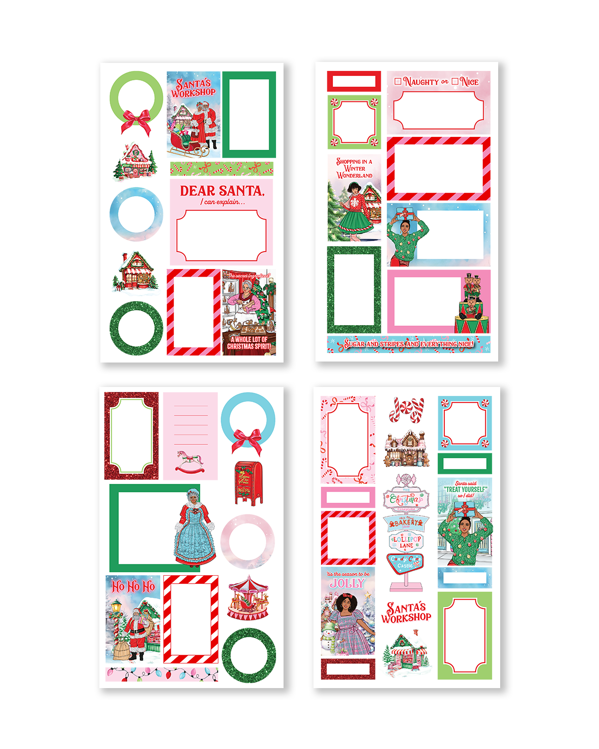 Cute pastel holiday stickers for planners and journals