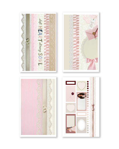Feminine planner stickers with fashion illustrations and desserts