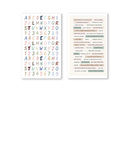 Girly aesthetic sticker book pages with decorative elements