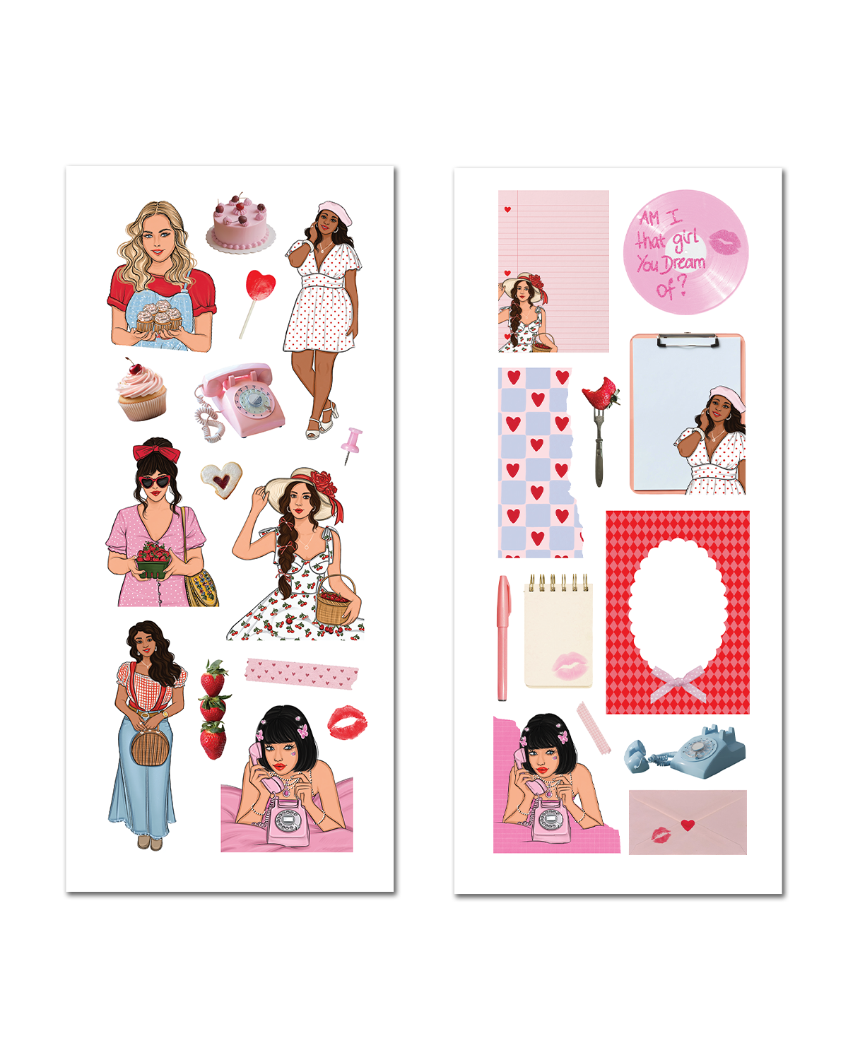 Sweetly Sugared ephemera sticker sheet set for junk journal