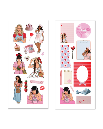 Sweetly Sugared ephemera sticker sheet set for junk journal