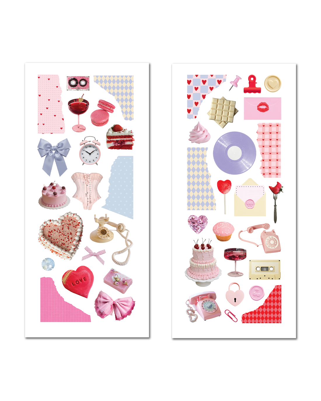 Pink cute planner stickers with cupcakes and strawberries