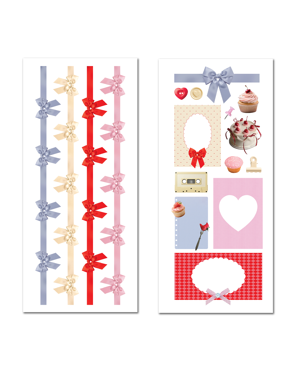 Romantic pink junk journal stickers with girly aesthetic