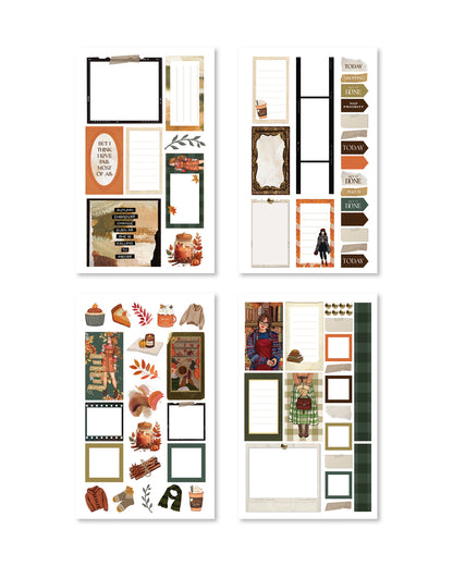 Collection of planner stickers with headers like &